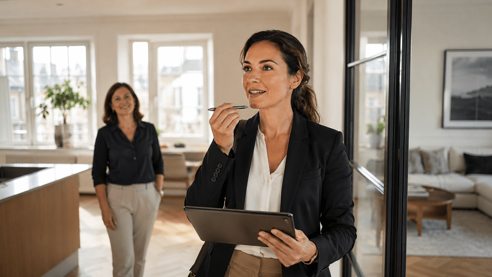 Une professionnelle de l’immobilier prépare un dossier vendeur